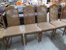 4 high cane back dining chairs