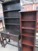 Dark wood bookcase & dresser