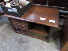 Oak table with 2 drawers& alcove, 78 x 45 x 45cms