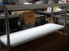 180cms stainless steel preparation table with shelf