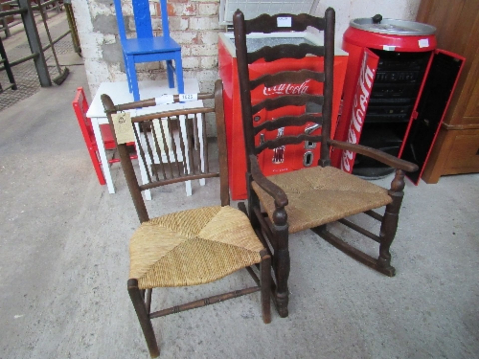 Nursing chair with ladder back rocking chair