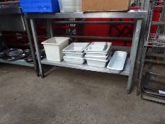 1m stainless steel preparation table with under shelf