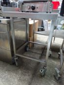 60cm square stainless steel table