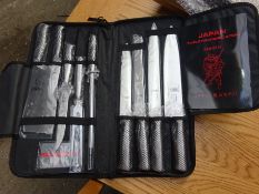 Samurai knife set in a case