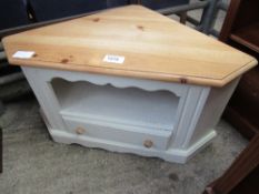 Low pine corner cabinet