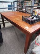'Halo' dark wood extending dining table with two leaves