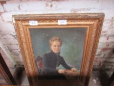 Gilt framed reproduction on board portrait of a lady