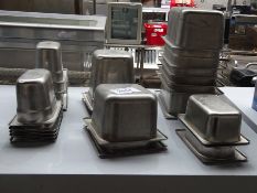 17 stainless steel gastronome containers