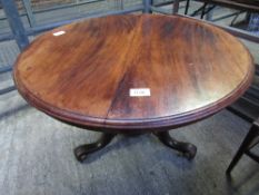 Pedestal tilt-top mahogany table