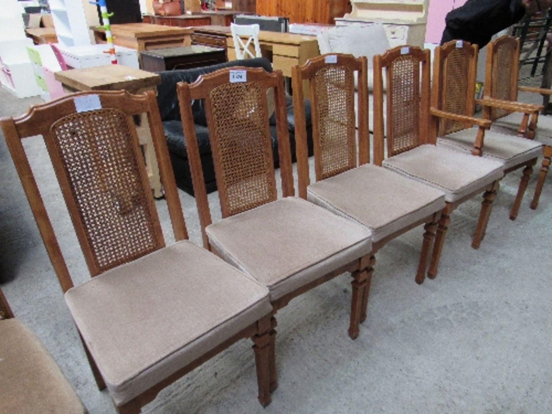 6 cane back dining chairs (2 carvers)