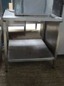 Low stainless steel preparation table