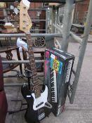 Yamaha keyboard & electric guitar