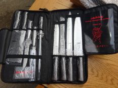 Samurai knife set in a case