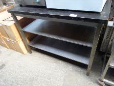 120cm food preparation table with 2 under shelves