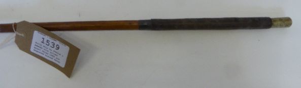Holly whip by Swaine & Adeney with silver mount dated 1885 and engraved Alfred Gooch Charles