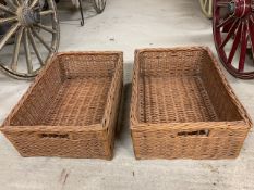 Two wicker baskets, 24ins x 16ins x 8ins