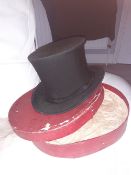 Opera top hat by Christy's with original box; in very good condition (view in security pen)