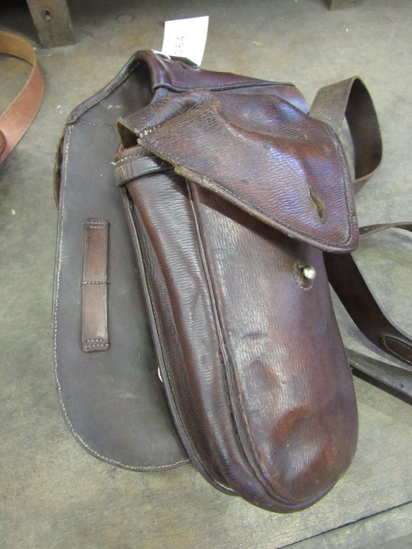 Pair of military leather saddle bags - Image 2 of 3