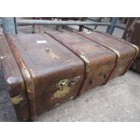 Leather trunk-size suitcase