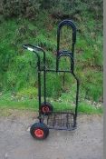 Harness trolley by Hartland which can hold 2 sets, on pneumatic wheels