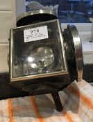 Footboard lamp by Mulliner with convex lens (view in security pen)