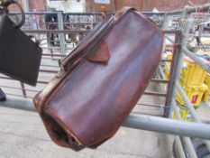 Small brown leather Gladstone bag