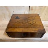Wooden butter box, 9ins x 7ins x 3in