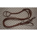 Pair of tan/whitemetal pony size pair reins