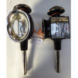 Pair of whitemetal trap lamps