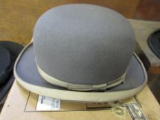 A grey bowler hat