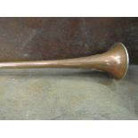 An original copper/nickel silver four-in-hand pattern coach horn, approx. 47ins long (view in