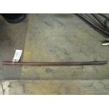 A leather riding crop with a leather-covered handle, overall approx. Length 21ins; together with a