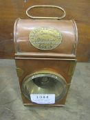 A rectangular copper Fire Engine lamp by Shand Mason, London; in good condition (view in security