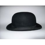 Black bowler hat