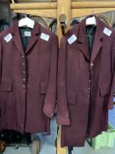 Two maroon livery jackets, size M & L