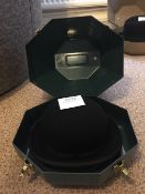 Black bowler hat, size 6 7/8 with a hat box