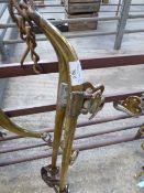 Pair of heavy horse brass hames with acorn tops