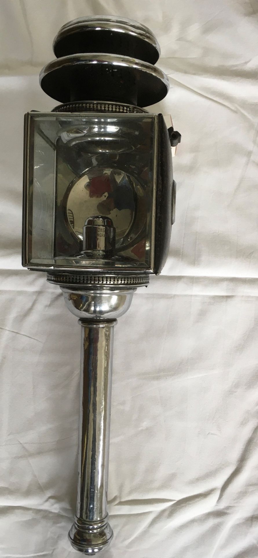 Single black/whitemetal Marston carriage lamp (view in security pen) - Image 2 of 2
