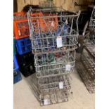 4 Galvanised metal milk crates