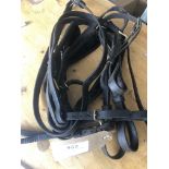 Assortment of leather harness straps