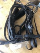 Assortment of leather harness straps