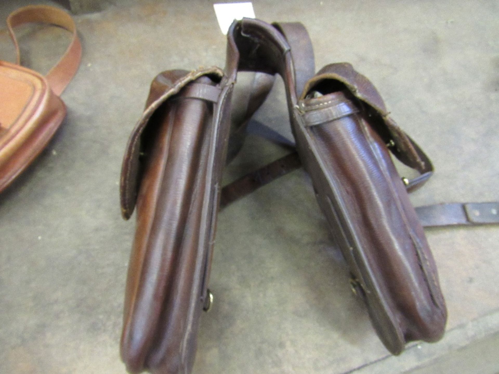 Pair of military leather saddle bags