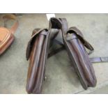 Pair of military leather saddle bags