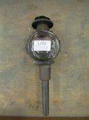 An unusual single pattern carriage lamp with round bulls eye front lens, complete with fitted