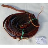 Pair of leather and webbing driving reins