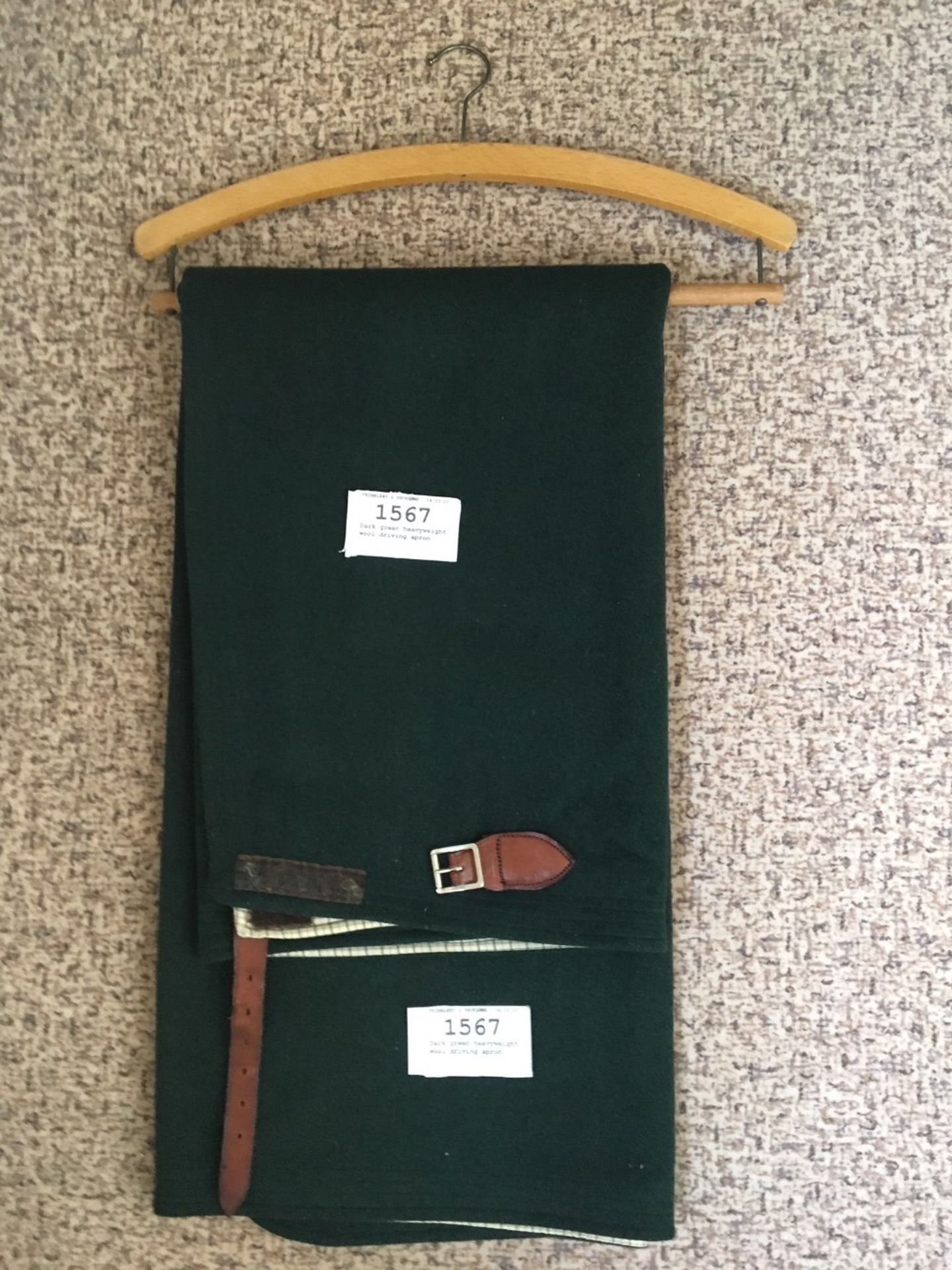 Dark green heavyweight wool driving apron