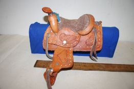 Miniature Western saddle