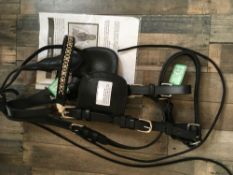 Leather full size bitless bridle by Ideal, still with tags on and instructions to fit