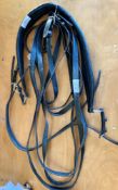 Breeching leather and leather reins