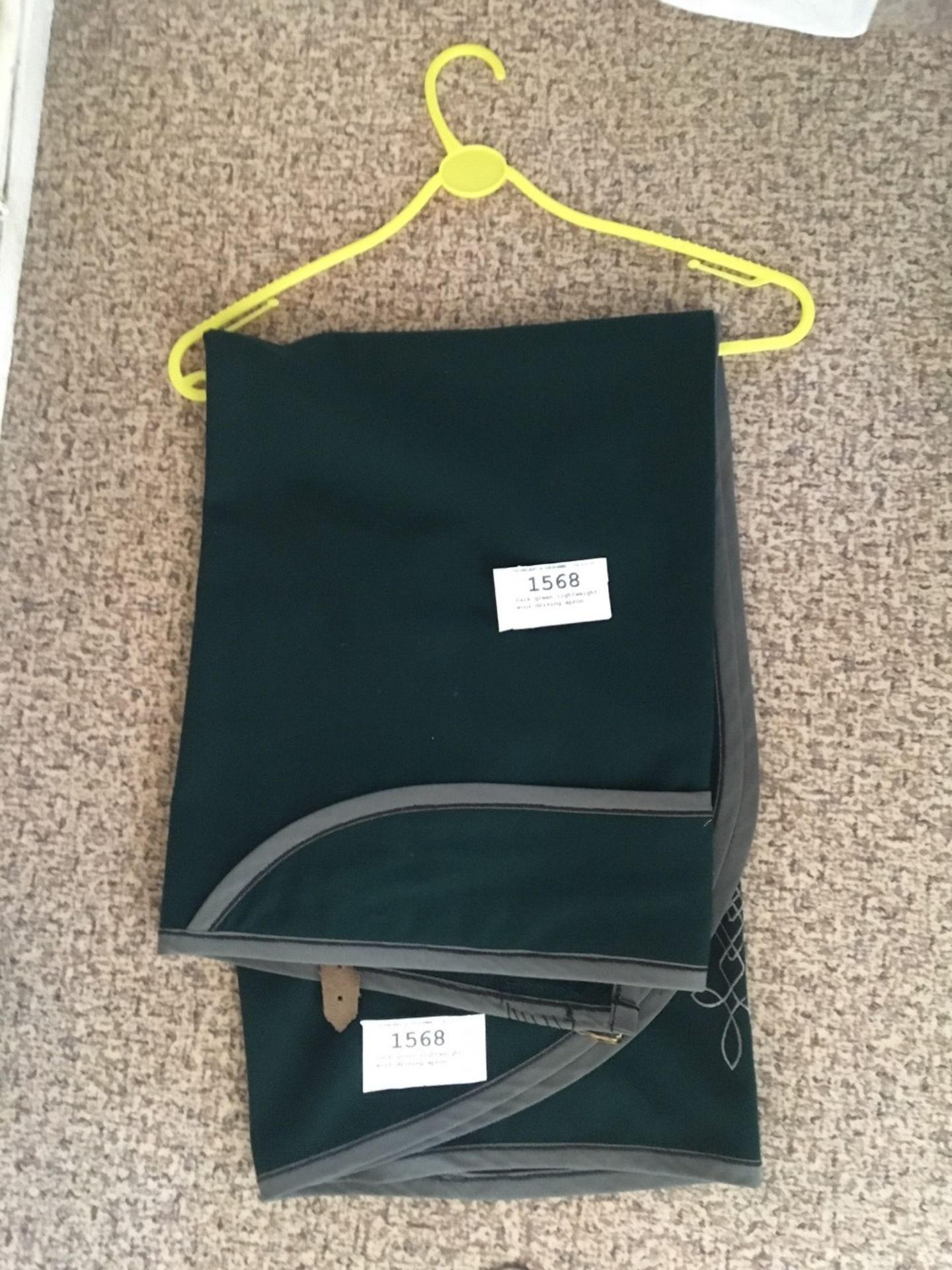 Dark green lightweight wool driving apron